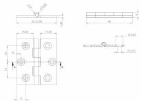 Zawias pasowy 40x35x1,4mm z mosiądzu czarny mat - 3