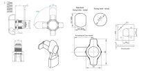 Zamek krzywkowy na kłódkę SISO CAM 300P 90st z gwintem 32mm chrom A04 - 5