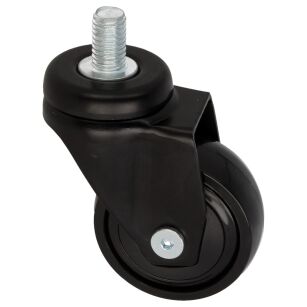 Kółko meblowe WAGNER 3C fi50 obrotowe z gwintem M10x16mm czarne