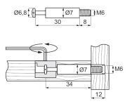 Trzpień mimośrodu fi6mm x 34mm - 3