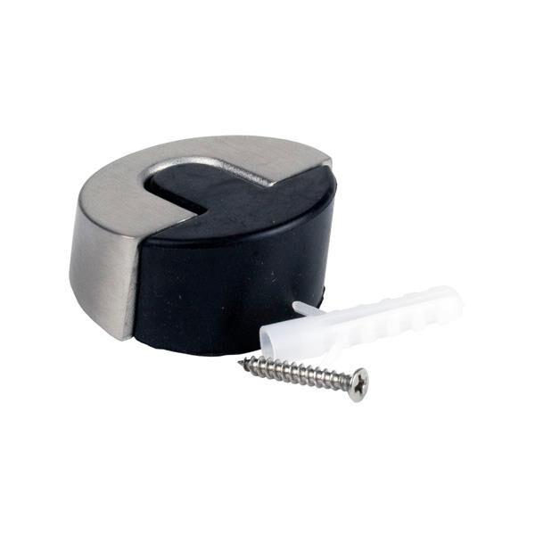 Odbojnik do drzwi przykręcany JANG fi45x25mm SS304 czarna guma