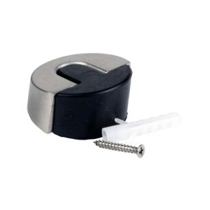 Odbojnik do drzwi przykręcany JANG fi45x25mm SS304 czarna guma