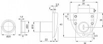 Zamek X850N 19x22mm w systemie 1 klucza - 2