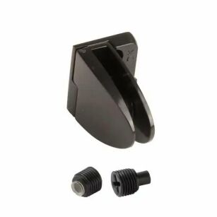 Zawias do drzwi szklanych 4-6mm BADGE krótki przelotowy lewy czarny