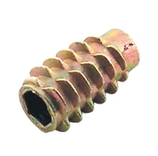 Mufa wkręcana bez kołnierza M8x25mm E żółty ocynk
