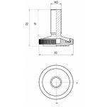 Stopka meblowa MAU M6x15mm fi20 czarna - 3