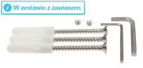 Kabina Zawias TEX 90 ściana/szkło L SS bez regulacji - 2