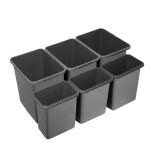Zestaw koszy MERIL szary Z NAKLEJKAMI I FILTRAMI 3x20L+3x8L - 2