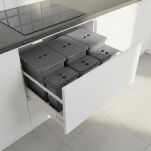 Zestaw koszy MERIL szary Z NAKLEJKAMI I FILTRAMI 3x20L+3x8L - 4