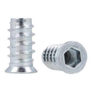 Mufa wkręcana z kołnierzem M6x20mm jasny ocynk