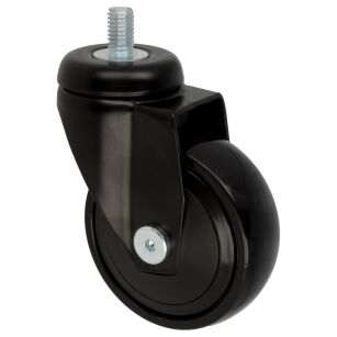 Kółko meblowe WAGNER 3C fi75 obrotowe z gwintem M10x16mm czarne