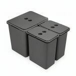 Zestaw koszy MERIL szary Z NAKLEJKAMI 16L+2x8L - 8