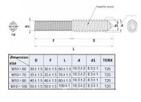 Śruba dwugwintowa M10x60mm - 3