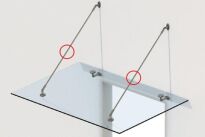 Pręt do zadaszenia ze szkła 1000mm SS316 - 3