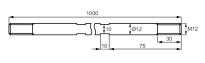 Pręt do zadaszenia ze szkła 1000mm SS316 - 4