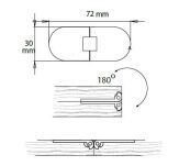 Zawias mosiężny do stołu z blatem rozkładanym 30x72x2mm mosiądz szczotkowany bez otworów - 2