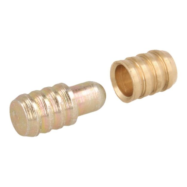 Kołek ustalający do blatów stołu fi8x22mm tuleja z mosiądzu żółty EU