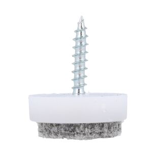 Ślizgacz z filcem fi20x8mm, wkręt biały