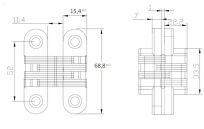 Zawias do blatów składanych stołu VICI 68,8x15,4mm 180st SS - 11