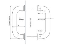Pochwyt drzwiowy OVAL fi32x632mm stal nierdz. szczotkowana - 3