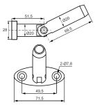 Łącznik górny do zadaszenia ze szkła ściana/pręt SS316 - 4