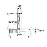 Stopka meblowa BETA M6x22mm fi20 czarna - 3