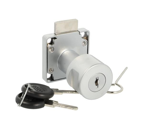 Zamek meblowy kwadratowy SISO X850 fi19x22mm z gałką Master J11 MIC CK alu