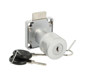 Zamek meblowy kwadratowy SISO X850 fi19x22mm z gałką Master J11 MIC CK alu