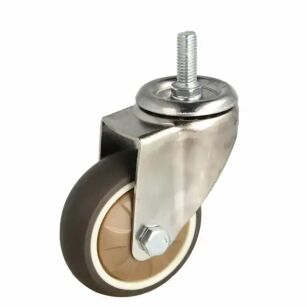 Kółko meblowe fi75 NERO gumowe z trzpieniem gwintowanym M10x25mm