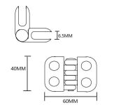 Zawias szkło/szkło MINI 4-5,5mm 60x40mm znal chrom - 3