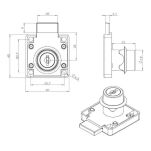 Zamek meblowy kwadratowy SISO X850 fi19x22mm prawy Master J12 MIC HCK - 4