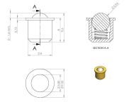 Pozycjoner kulkowy do zawiasó 11.300 8x8mm z mosiądzu - 3