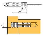 Złącze meblowe #1703 kołek rozporowy fi7mm biały - 2