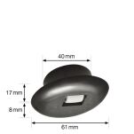 Mini rolka wpuszczana fi15mm miękka TPR otwór fi40mm STOPKA - 2