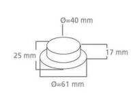 Mini rolka wpuszczana fi15mm miękka TPR otwór fi40mm STOPKA - 3