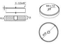 Krążek UV fi38mm SS304 06.10.064-0 - 3