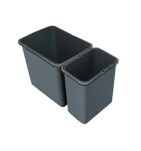 Zestaw koszy MERIL szary Z NAKLEJKAMI I FILTREM 16L+8L - 2