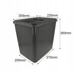 Zestaw koszy MERIL szary Z NAKLEJKAMI I FILTREM 16L+8L - 6