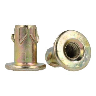 Mufa wbijana z kołnierzem M6x14mm DRN żółty ocynk