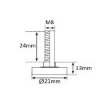 Stopka meblowa PIK M8x24 fi21 z mufą wbijaną M8x16 fi10 - 4