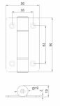 Zawias do kabin toaletowych WC SISO ze sprężyną samodomykający SS304 90x56x2mm czarny - 5