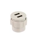 Ładowarka 2x port USB czarna/wpuszczana fi35mm/komplet z zasilaczem - 2