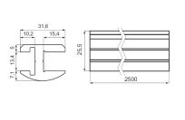 Profil górny systemu SPUTNIK 8-12mm aluminium polerowane/2,5m - 3