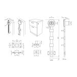 Zamek centralny boczny SISO CPH X851N fi19mm L500 zaczepy 3x8mm HCK - 2