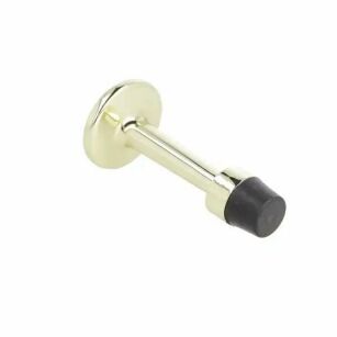 Odbojnik do drzwi WASP fi38,5x78mm mosiądz polerowany czarna guma