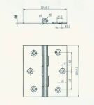 Zawias pasowy 60x50x1,8mm z mosiądzu czarny mat - 3