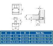 Wspornik półki drewnianej 12mm brąz - 2