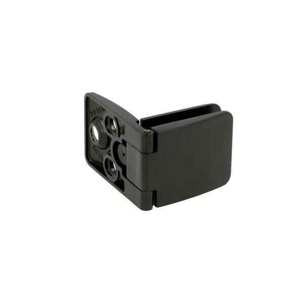 Zawias do drzwi szklanych 4-6mm SQUARE II przelotowy czarny