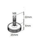 Stopka meblowa ALPHA M8x22mm fi25 czarna - 3
