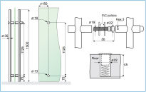 Pochwyt drzwiowy fi35x1500mm zamek/zamek stal nierdz. szczotkowana - 2